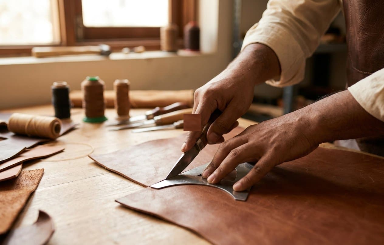 Patterang & Cutting (पैटरंग और कटिंग) — footwear manufacturing process at KAIM Footwear, Agra