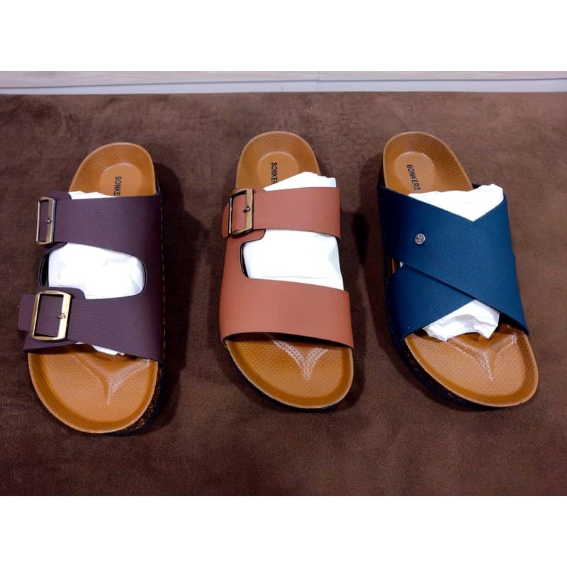 Napoli Two-Strap Buckle Slipper — Brown