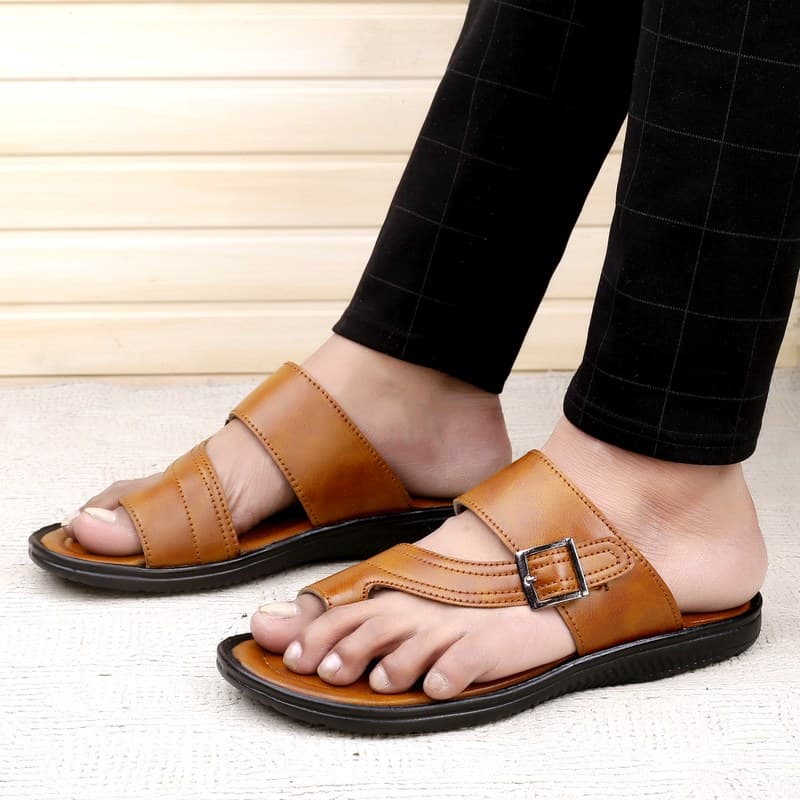 KAIM Firenze Buckle Slide in Brown - Men's Sandals