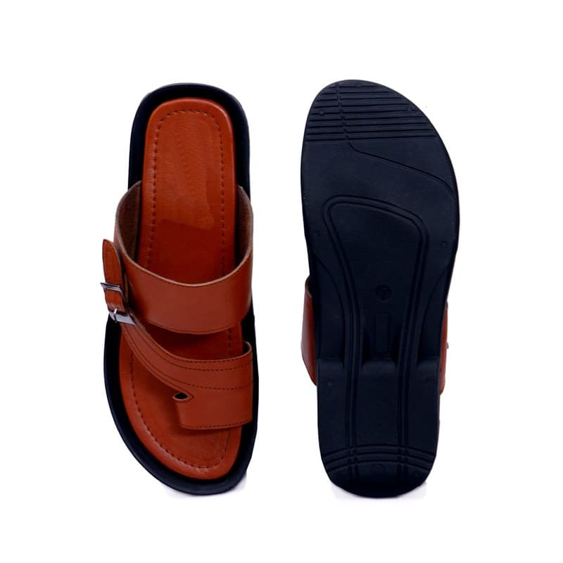 KAIM Firenze Buckle Slide in Brown - Men's Sandals