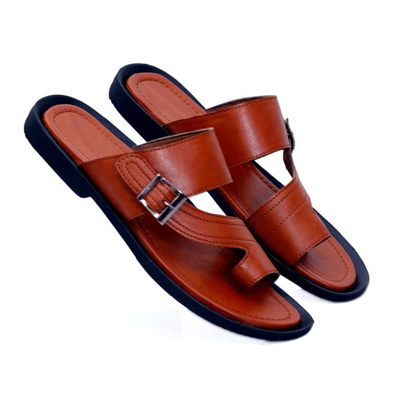 KAIM Firenze Buckle Slide in Brown - Men's Sandals