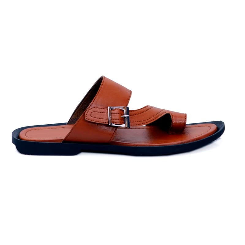 KAIM Firenze Buckle Slide in Brown - Men's Sandals