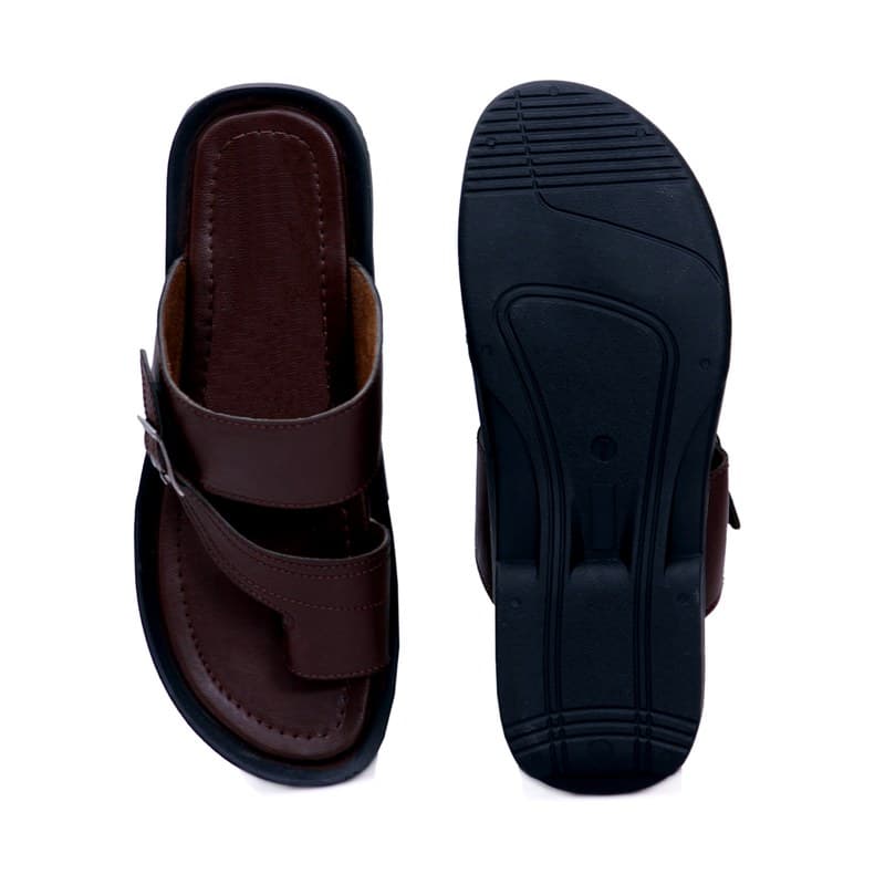 KAIM Firenze Buckle Slide in Brown - Men's Sandals