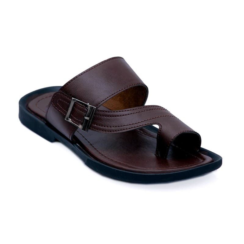 KAIM Firenze Buckle Slide in Brown - Men's Sandals