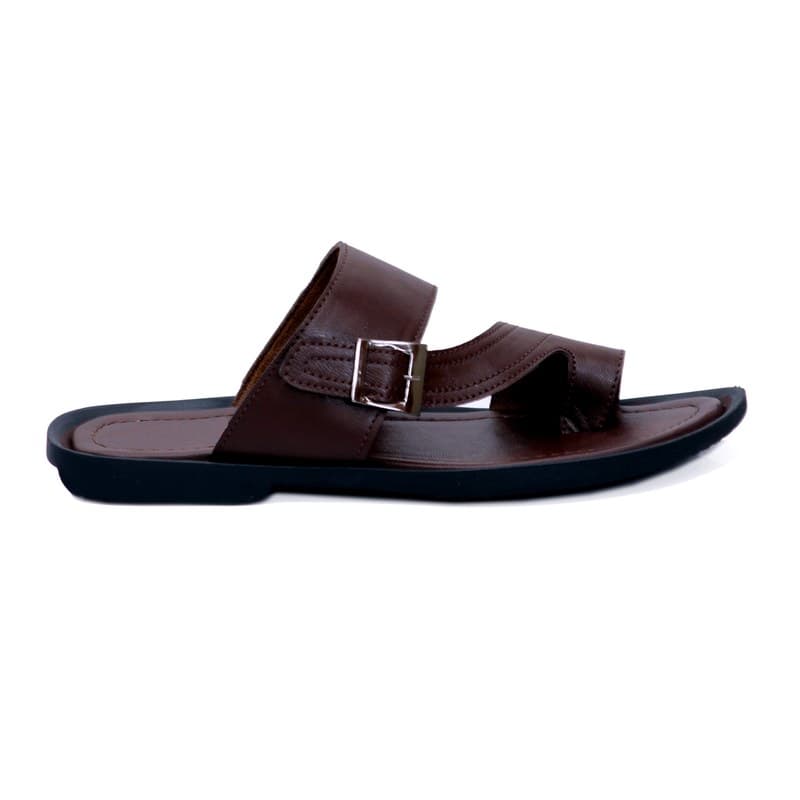 KAIM Firenze Buckle Slide in Brown - Men's Sandals