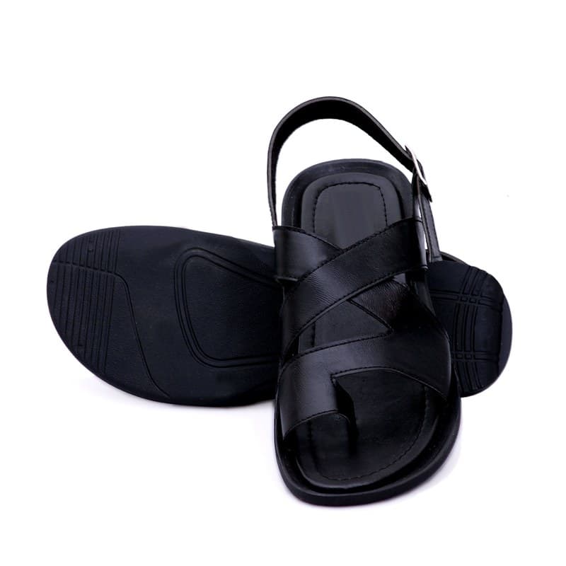 KAIM Torino Cross-Band Slide in Black - Men's Sandals