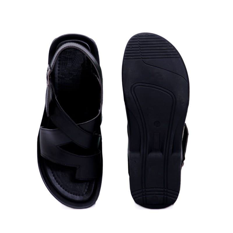 KAIM Torino Cross-Band Slide in Black - Men's Sandals