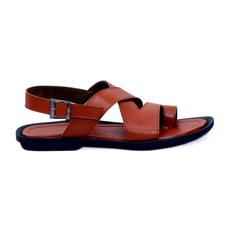 KAIM Torino Cross-Band Slide in Black - Men's Sandals