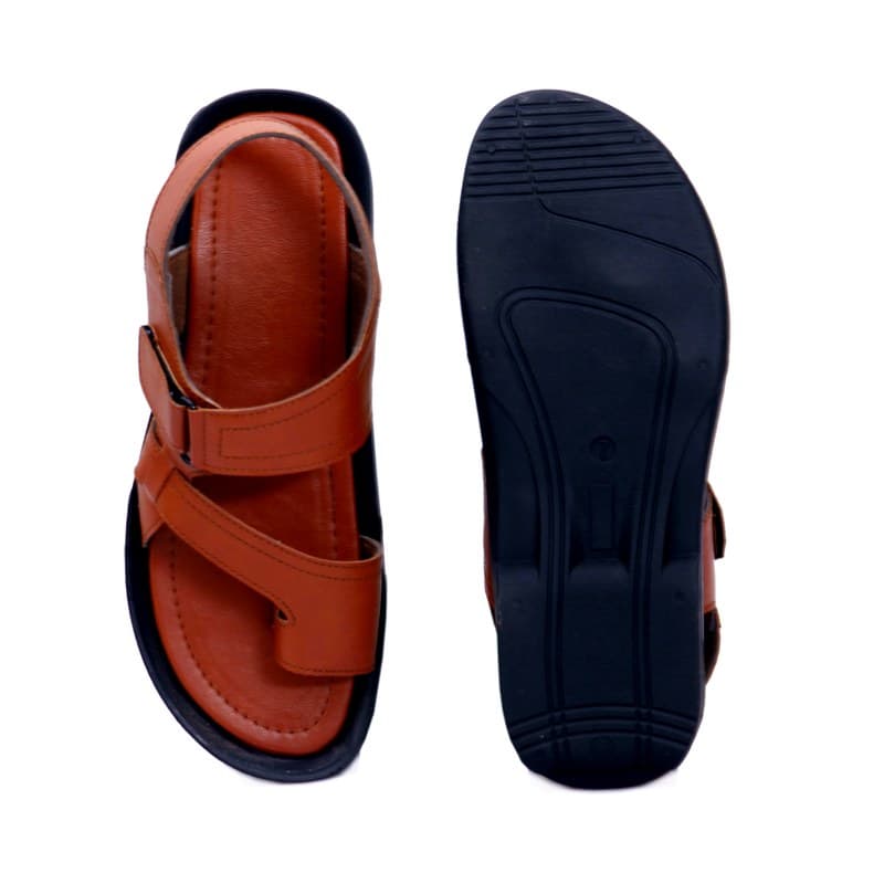 KAIM Palermo Woven Cross Slide in Dark Brown - Men's Sandals