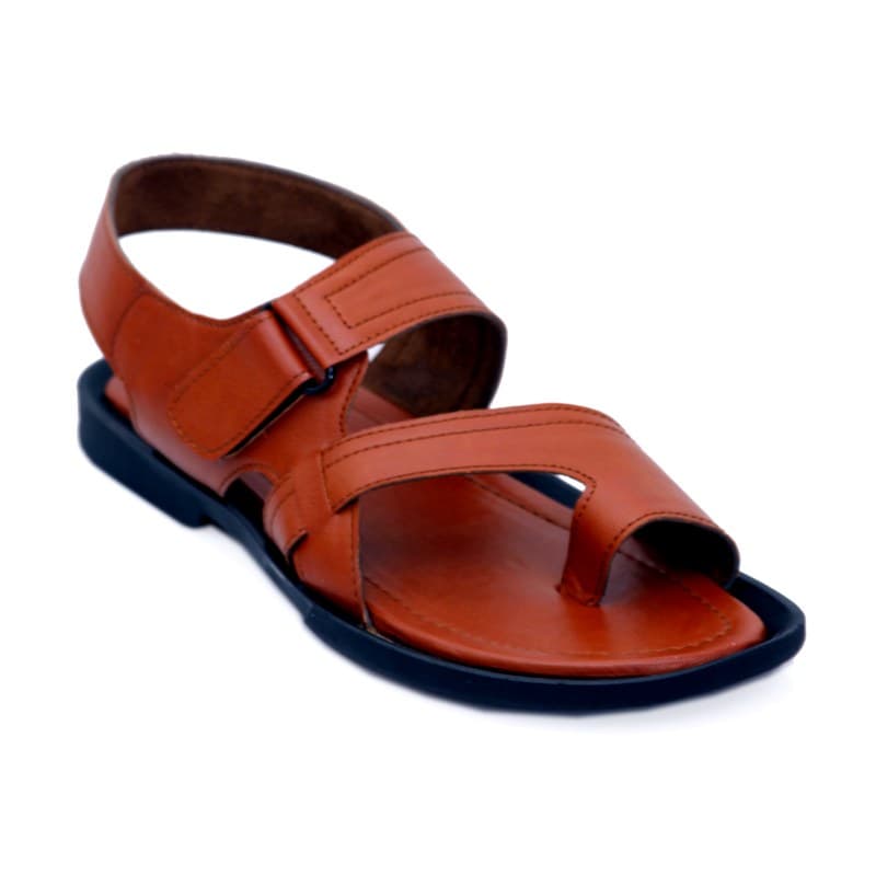 KAIM Palermo Woven Cross Slide in Dark Brown - Men's Sandals