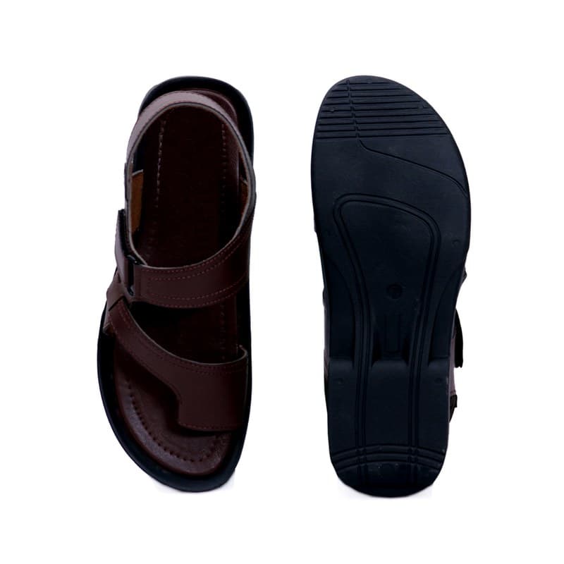 KAIM Palermo Woven Cross Slide in Dark Brown - Men's Sandals