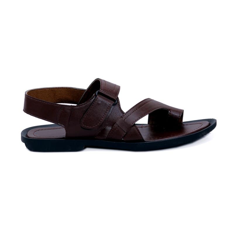 KAIM Palermo Woven Cross Slide in Dark Brown - Men's Sandals