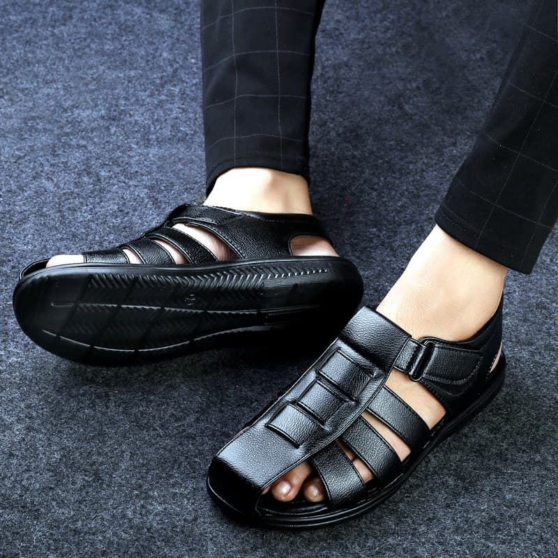 KAIM Amalfi Leather Slide in Brown - Men's Sandals