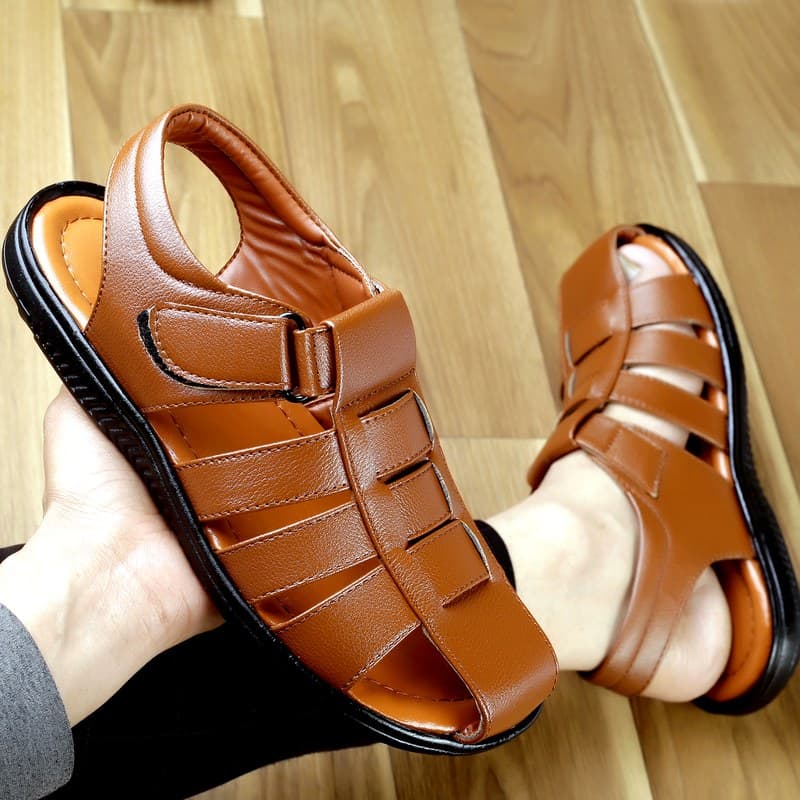 KAIM Amalfi Leather Slide in Brown - Men's Sandals
