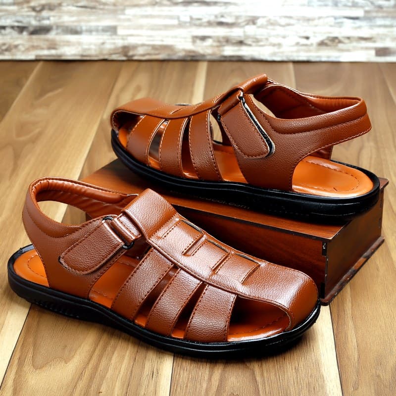 KAIM Amalfi Leather Slide in Brown - Men's Sandals