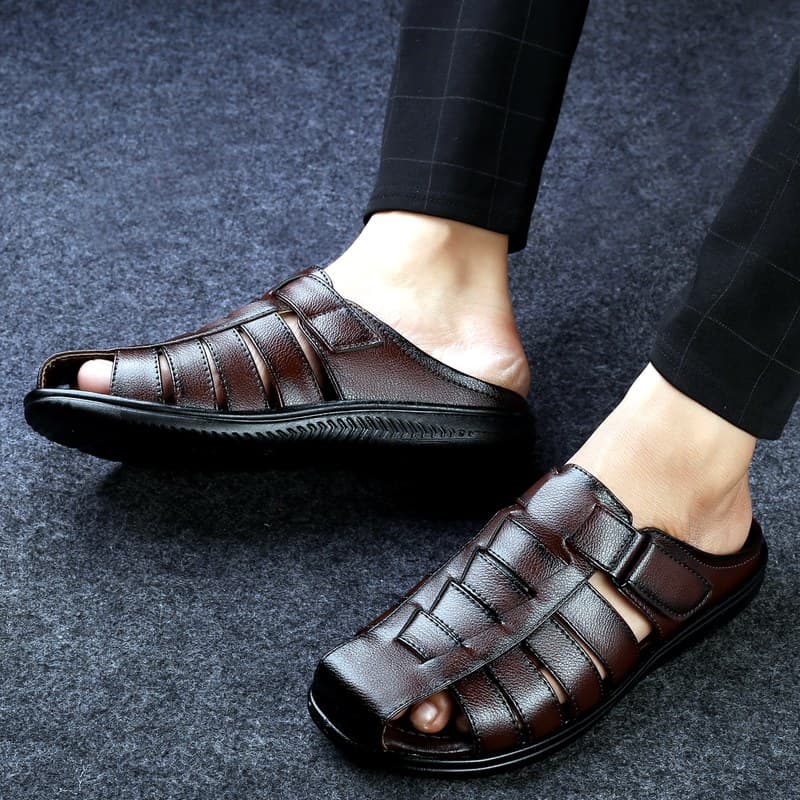 KAIM Capri Comfort Slide in Brown - Men's Sandals