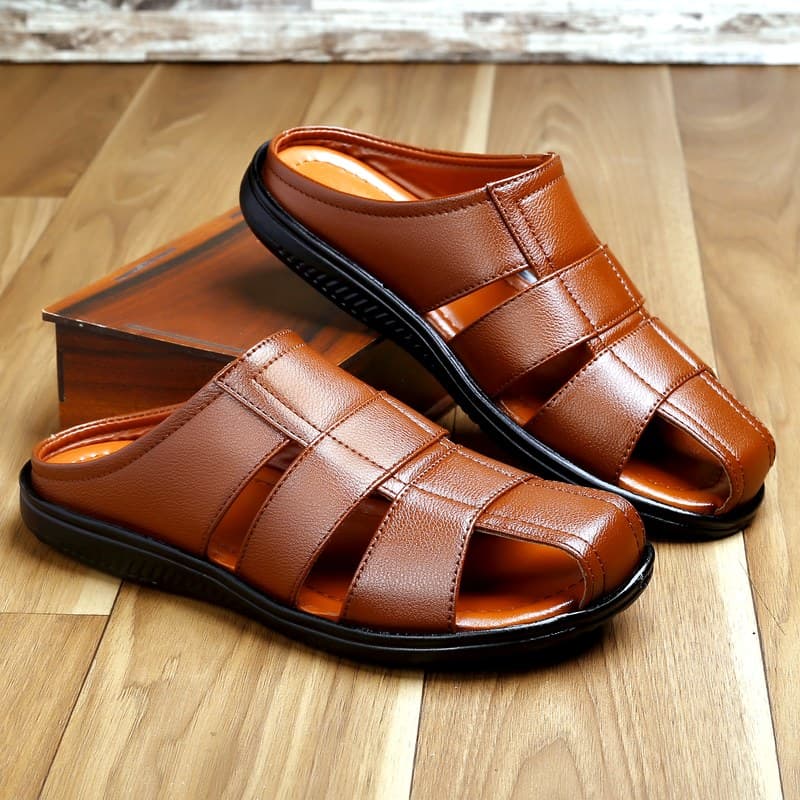 KAIM Ravello Heritage Slide in Brown - Men's Sandals