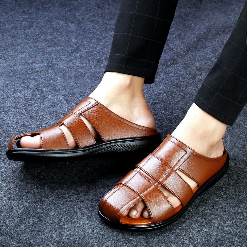 KAIM Ravello Heritage Slide in Brown - Men's Sandals